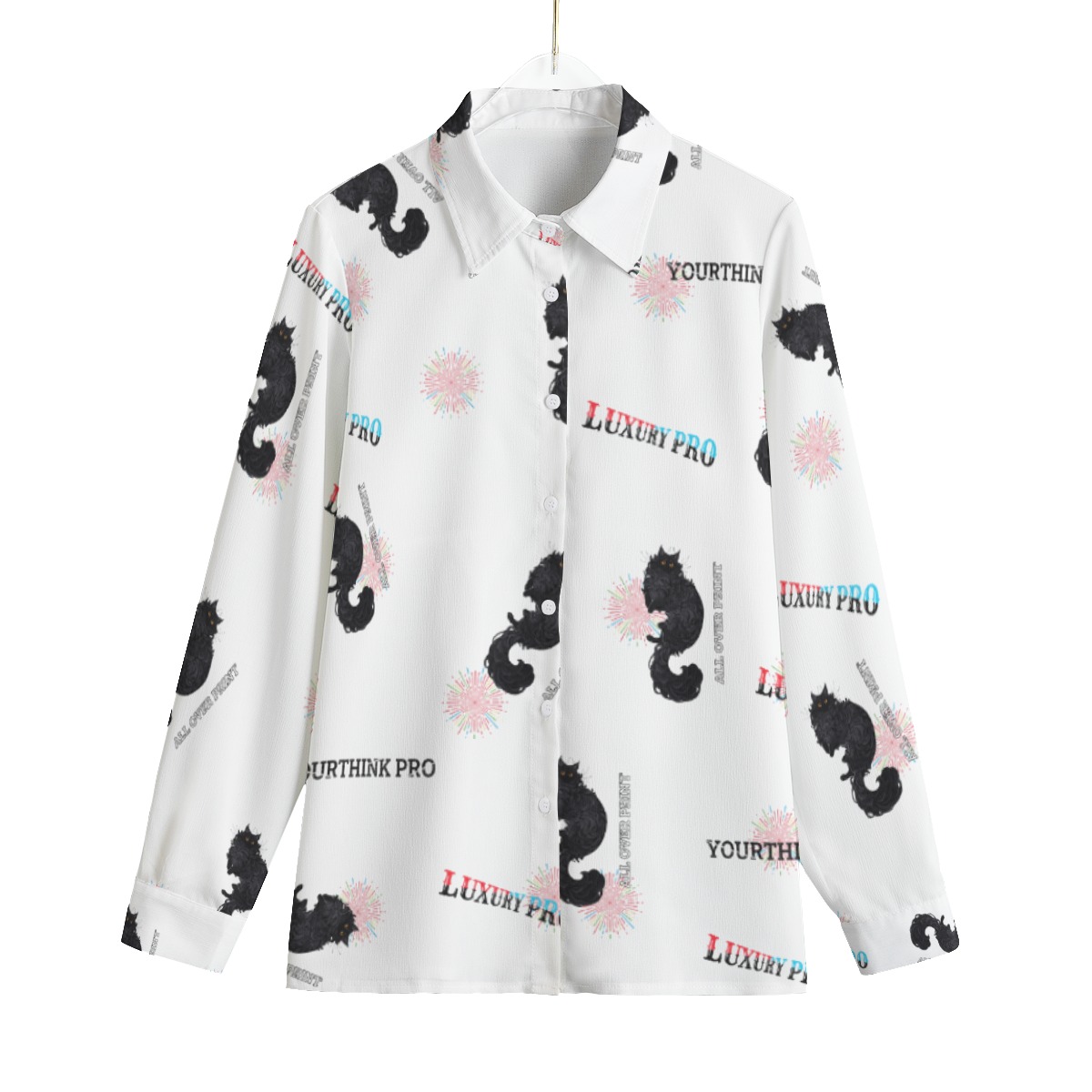 Women's Loose Elastic-Back Shirt With Long Sleeve