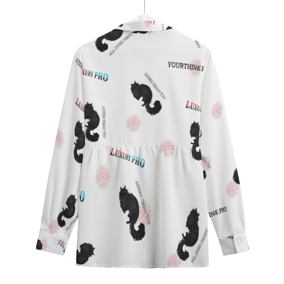 Women's Loose Elastic-Back Shirt With Long Sleeve