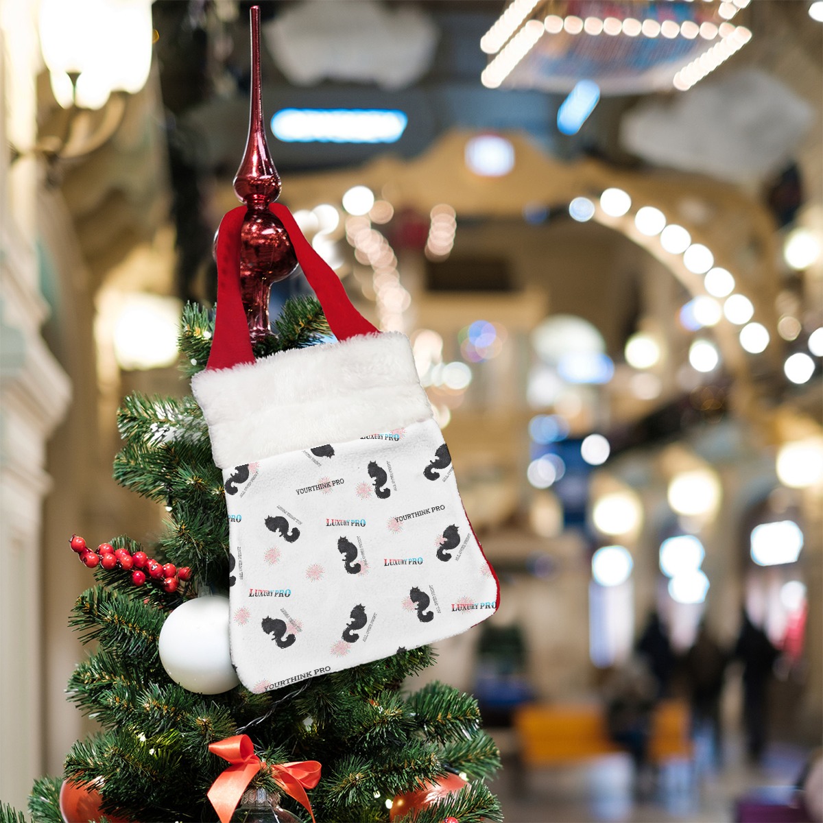 Single-Side Printing Christmas Reticule