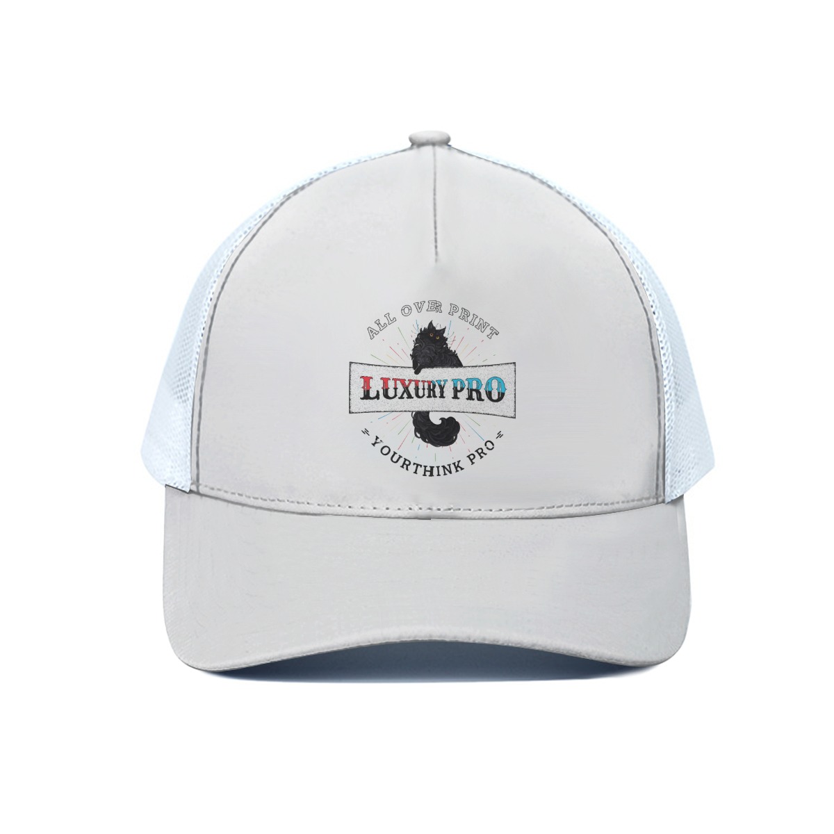 Unisex Peaked Cap With White Half-mesh