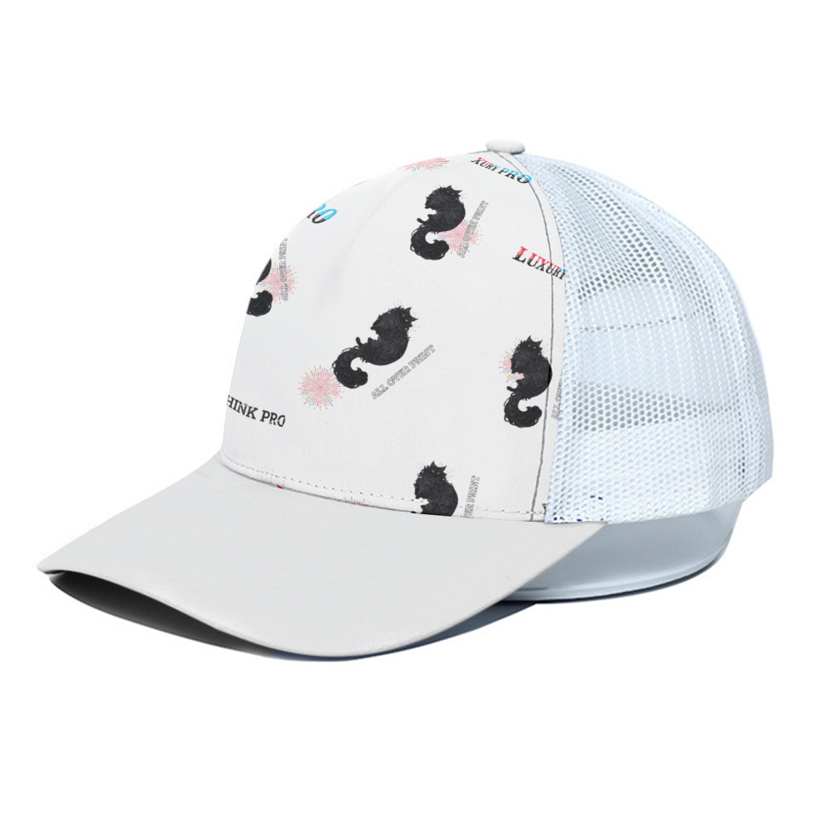 Unisex Peaked Cap With White Half-mesh
