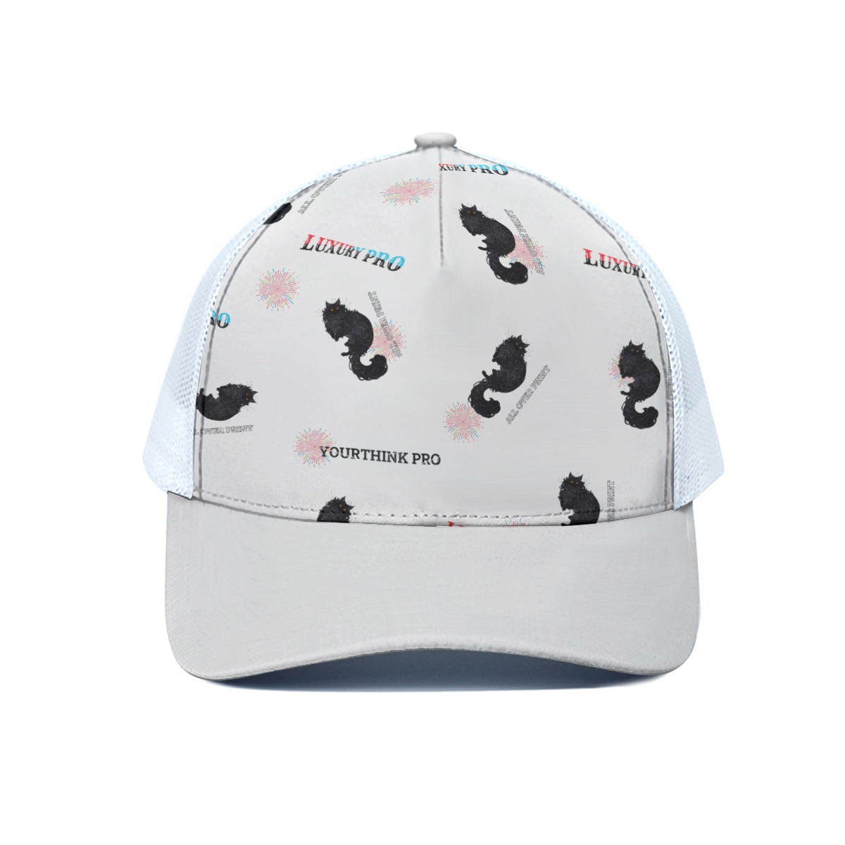 Unisex Peaked Cap With White Half-mesh