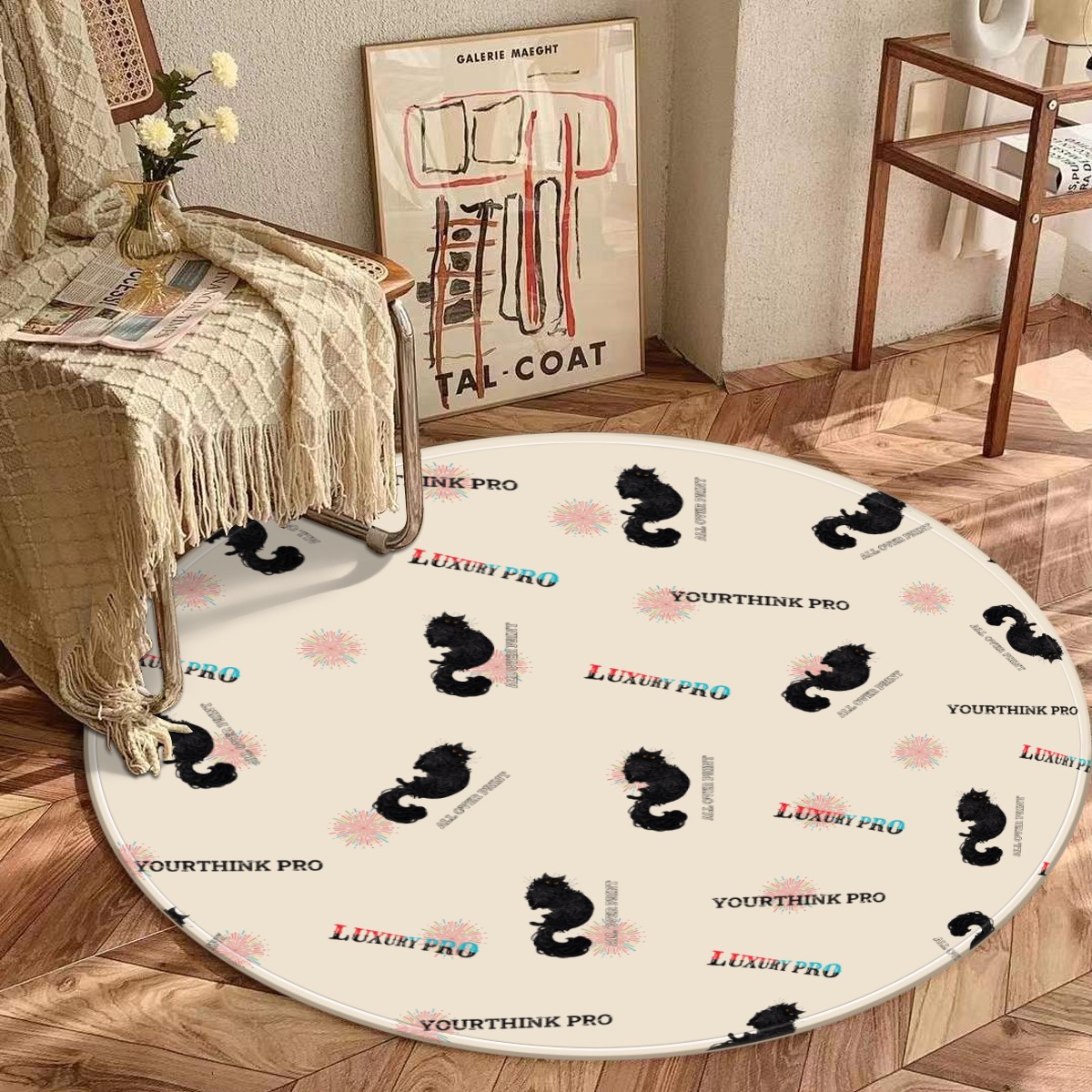 Foldable round mat