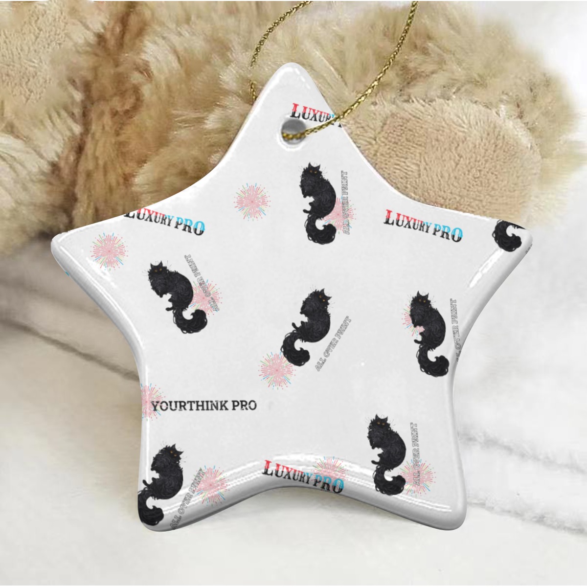 Pentagram Shape Christmas Ceramic Decoration Ornaments