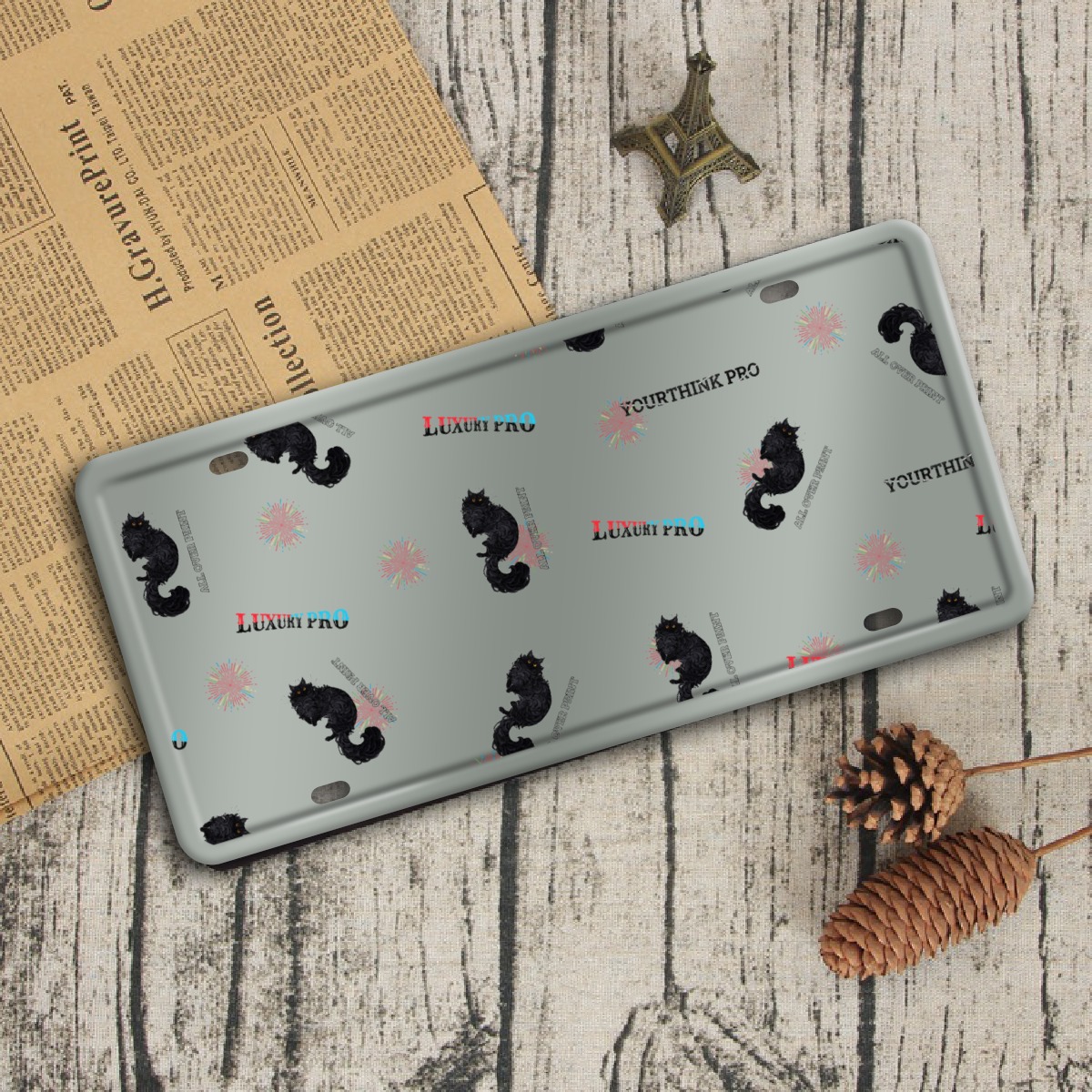 Vintage License Plate Decoration Painting