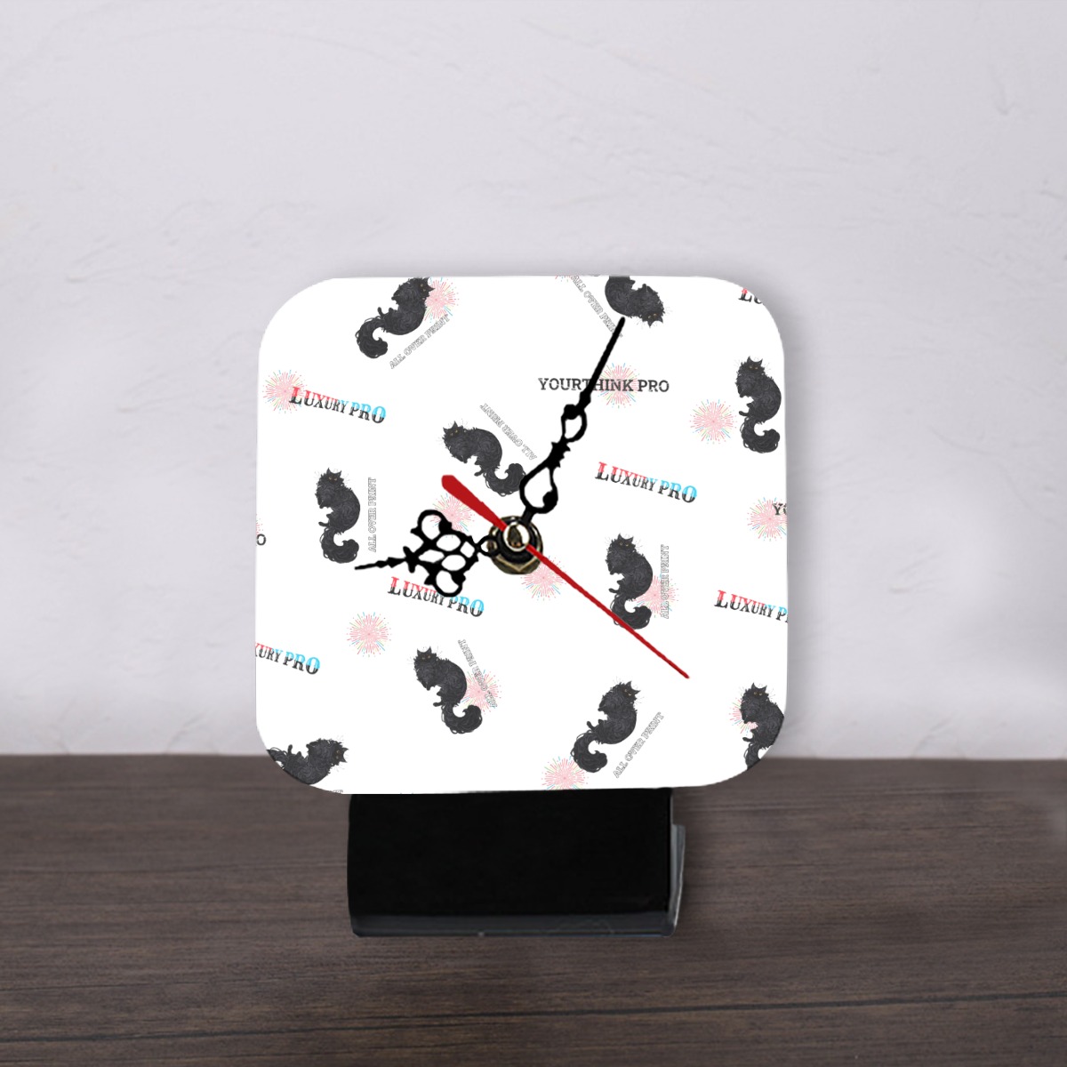 Square Shape Wood Clock