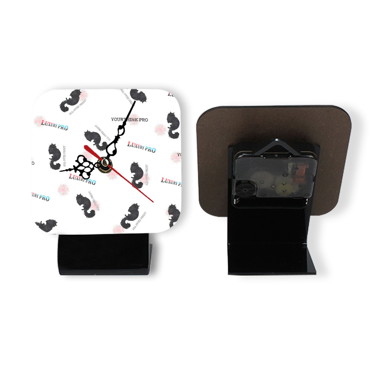 Square Shape Wood Clock