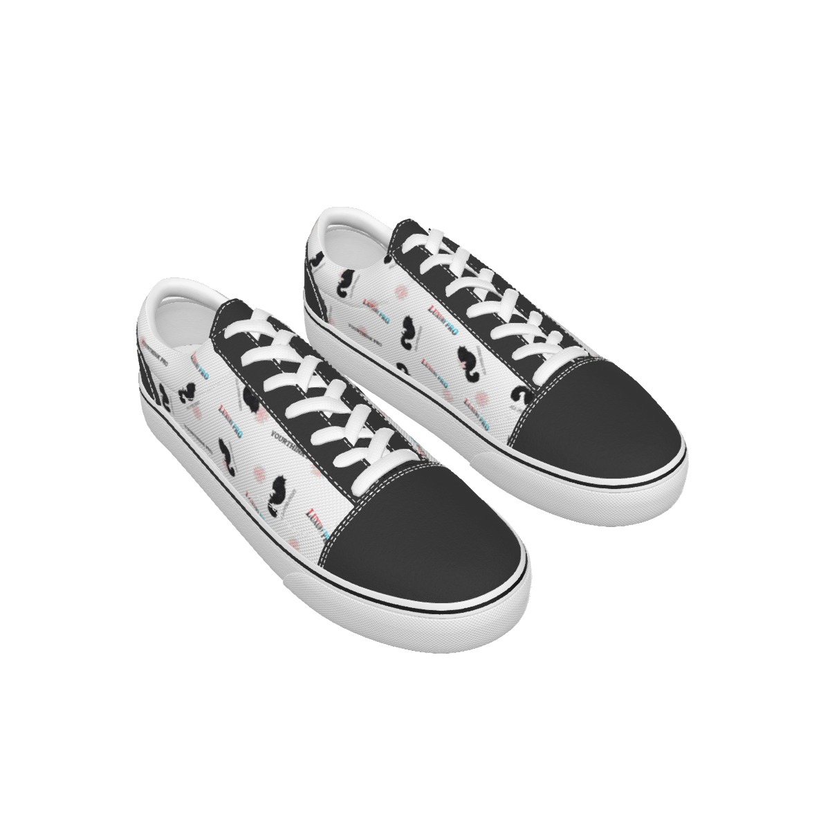 Leather stitching canvas shoes