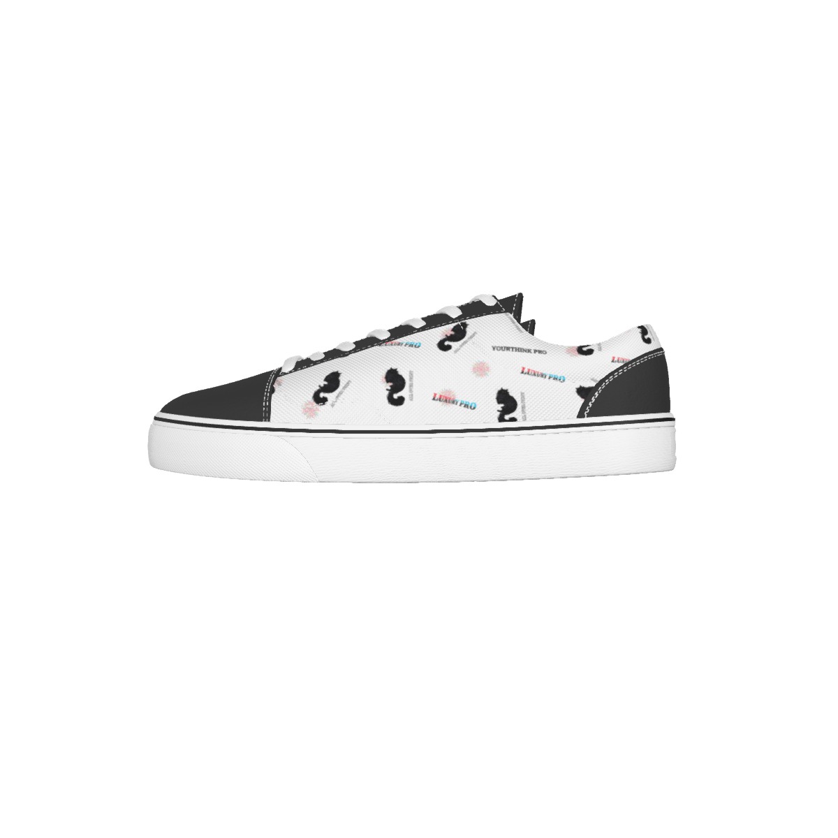 Leather stitching canvas shoes