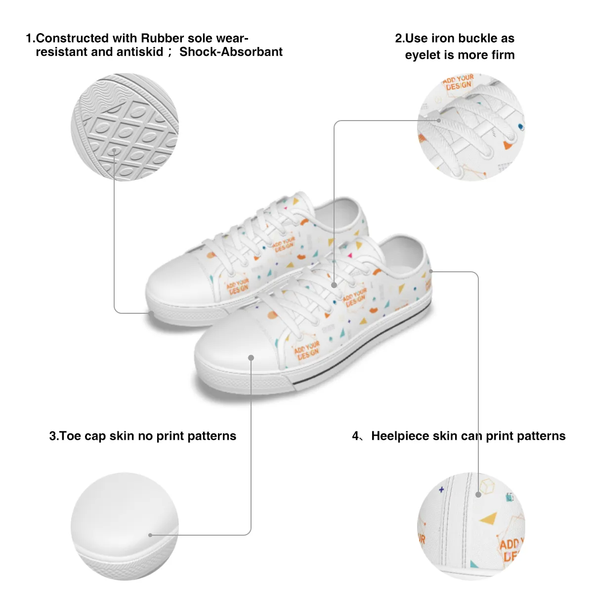 Men's White Sole Canvas Shoes