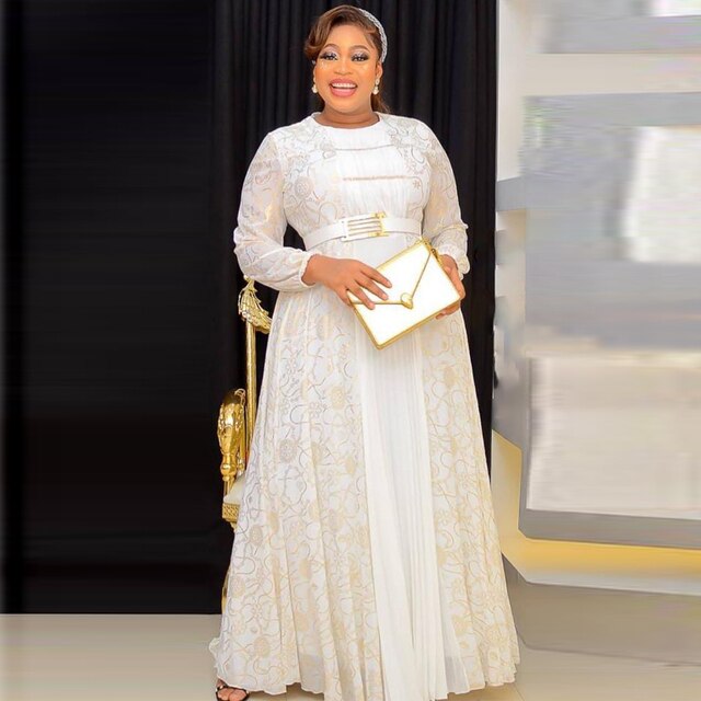 African Dashiki Print Turkey Dresses Elegant Women Wedding Party Evening Gown Dubai Kaftan Abayas Plus Size Chiffon Boubou