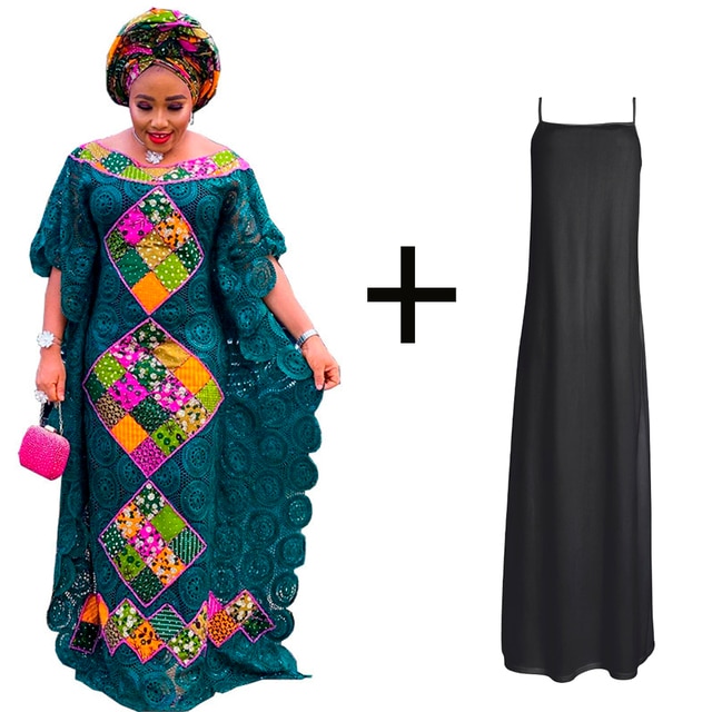 MD Plus Size African Lace Dresses Elegant Women Traditional Dashiki Boubou Wedding Party Hippie Gown Turkey Wears For Ladies