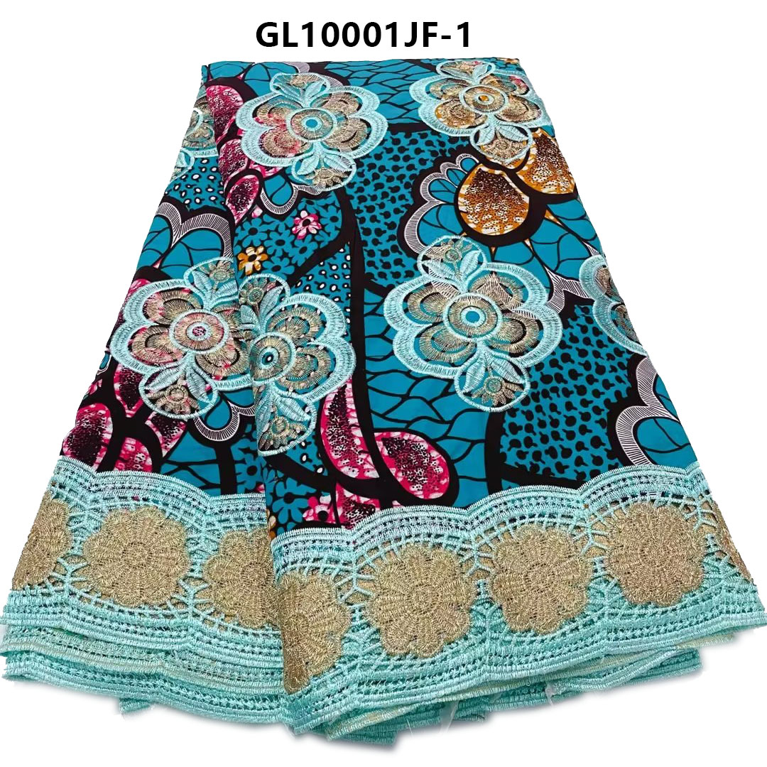 promotion fashion Colourful stone beaded lace african embroidery lace fabric GL10001JF
