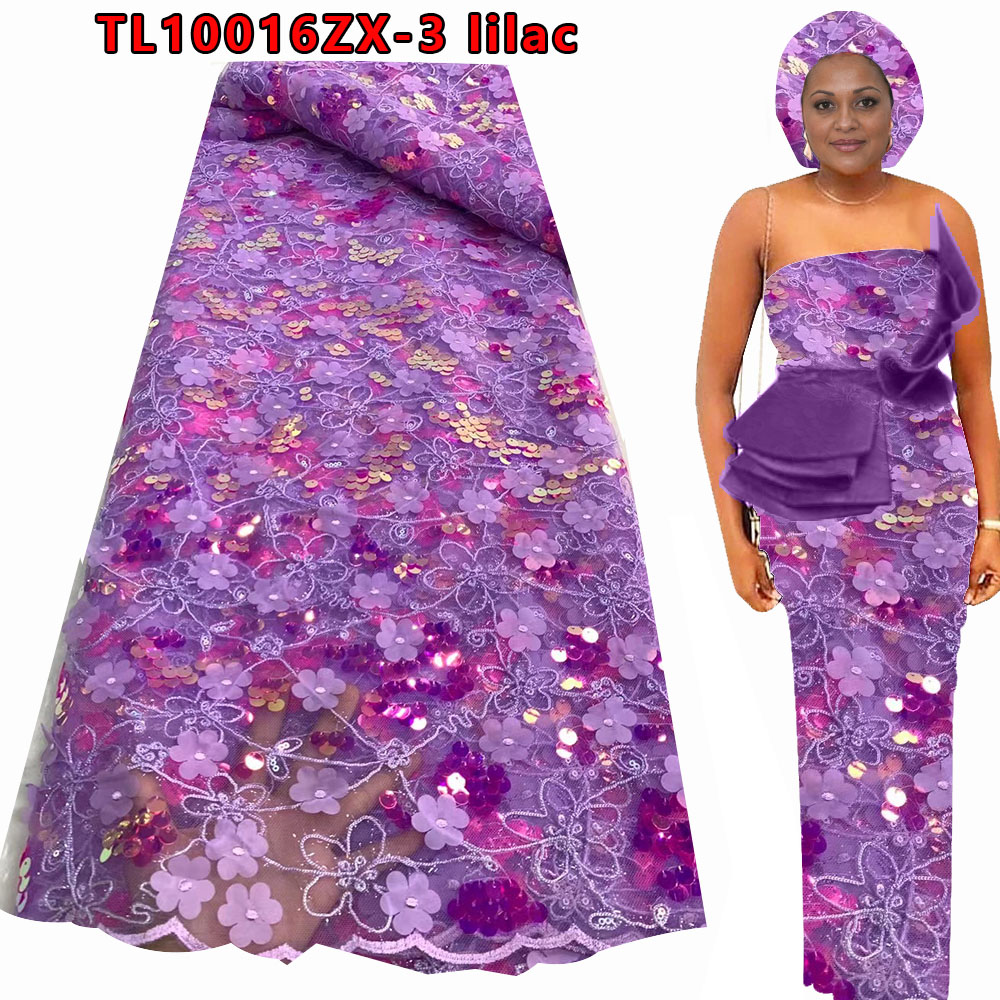 High Quality tulle french lace african lace fabrics sequins embroidery TL100016ZX