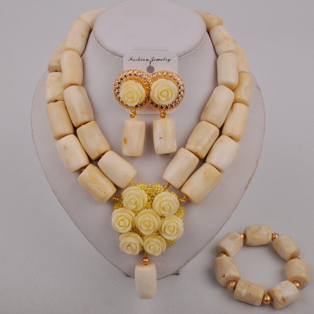 Orange African Coral Beads Jewelry Set Nigerian Wedding Bridal Jewelry Sets