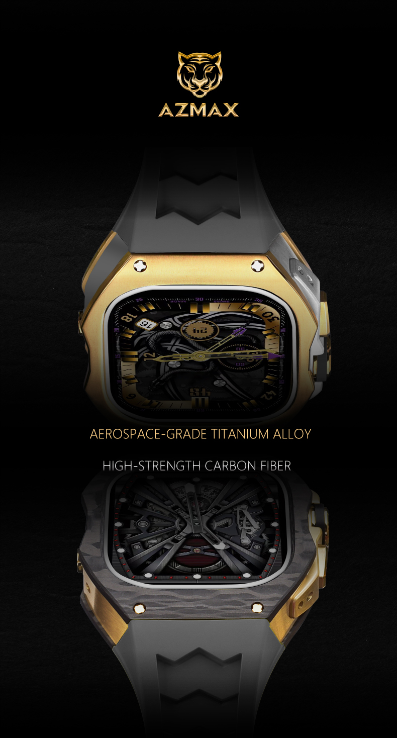 AZMAX-549 Carbon fiber and titanium alloy watch case for Apple