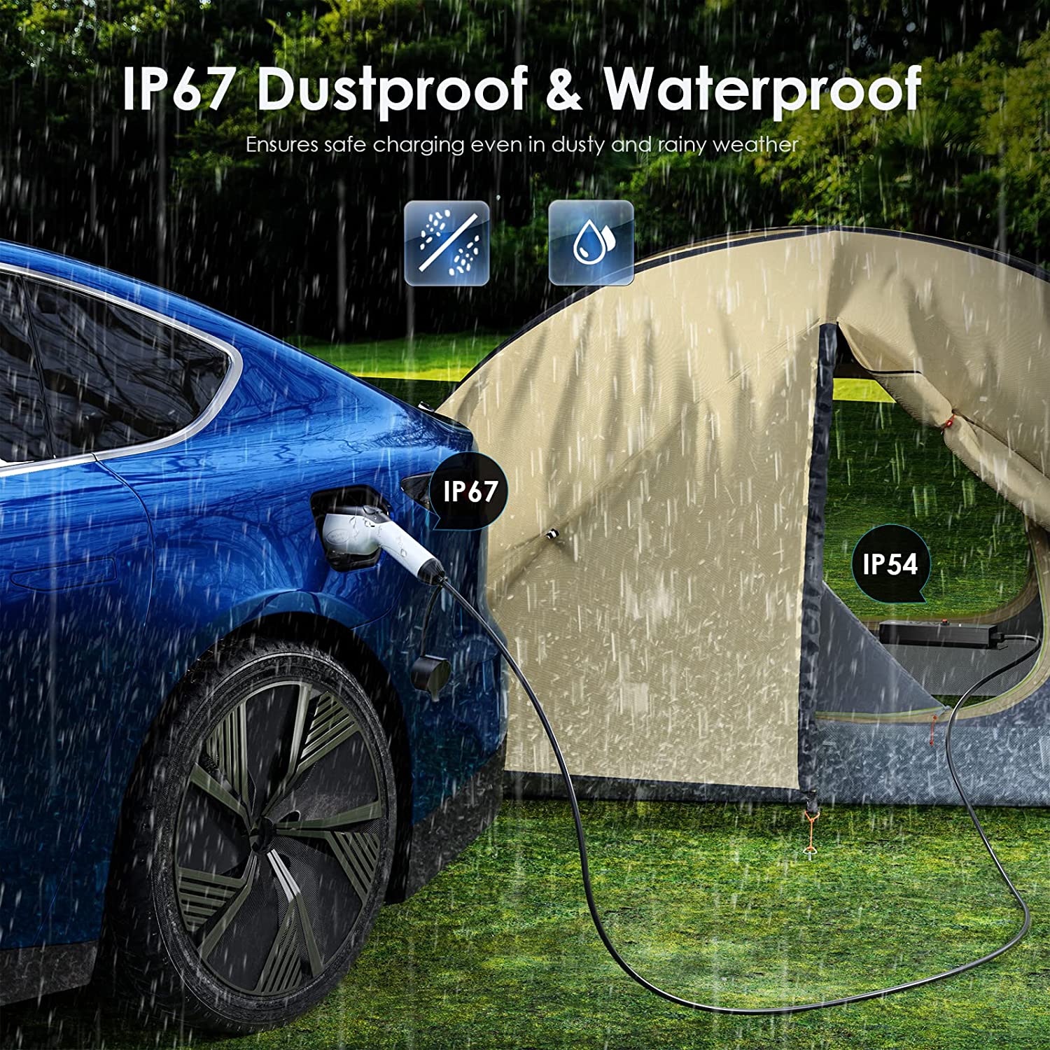 Vehicle to Load (V2L) EV adapter AC power strip 15amp rated.