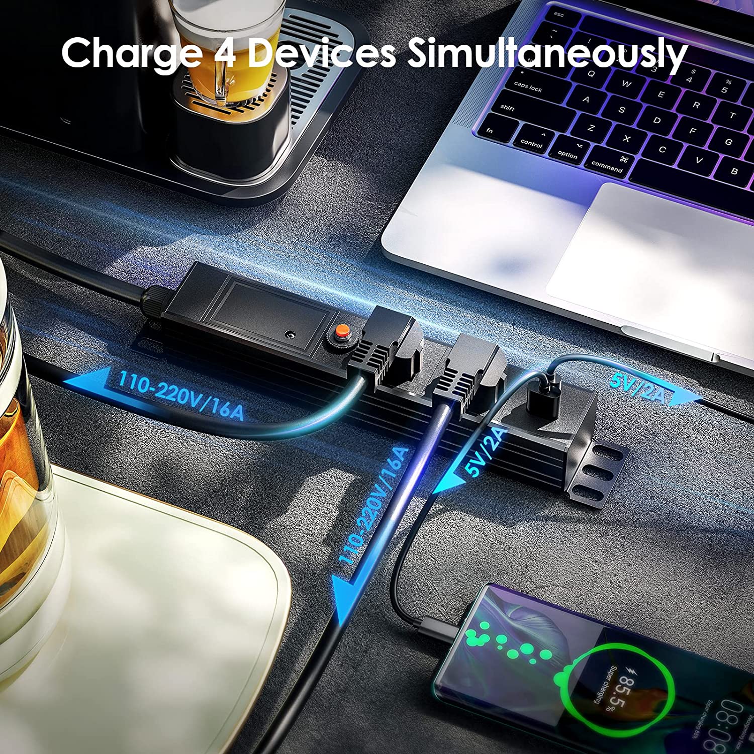 Vehicle to Load (V2L) EV adapter AC power strip 15amp rated.