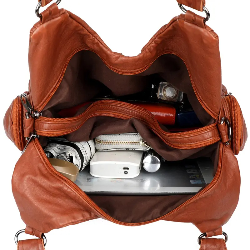 Novinka - velkokapacitní taška přes rameno z měkké kůže