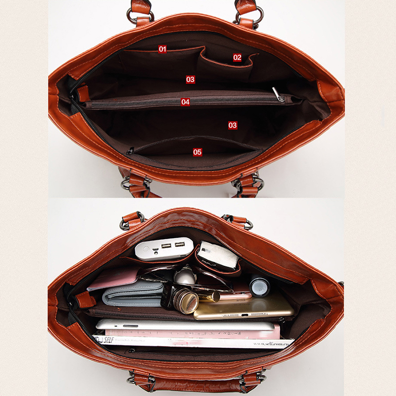 Geanta de umar eleganta din piele de vaca ceara ulei