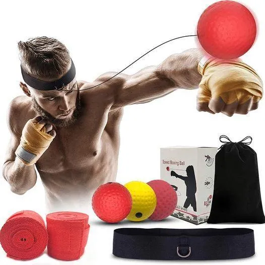 Head-mounted Boxing Hand Eye Reaction Reflex Ball Training Set