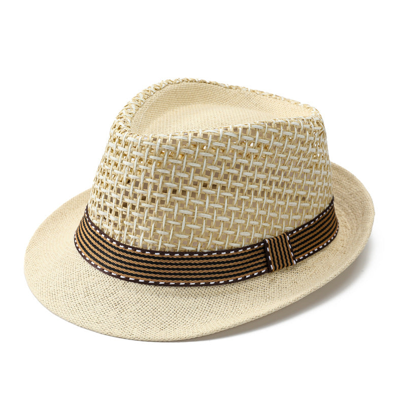 Men Breathable Handmade Sun Protection Openwork Straw Hat