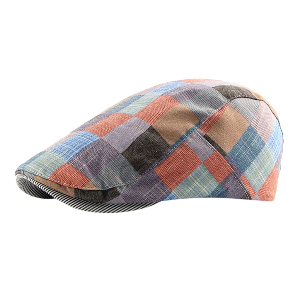 Royal Multicolor Plaid Flat Cap