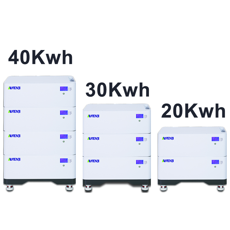 ANENJI 51.2V 200AH LiFePO4 10Kwh/20kwh/30kwh/40kwh Stackable Battery Built-in BMS-ANENJI