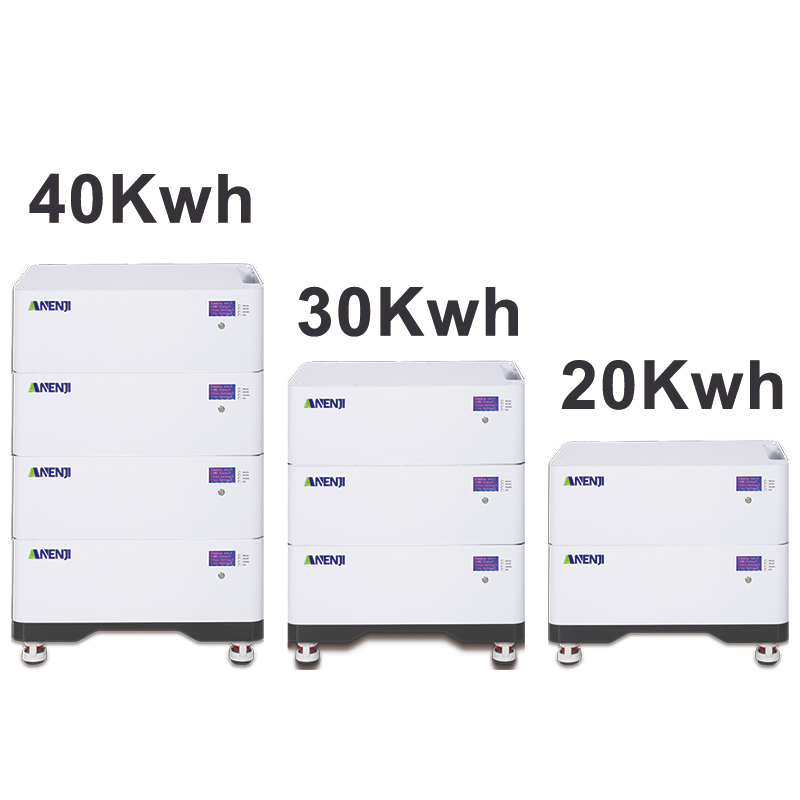 ANENJI 51.2V 200AH LiFePO4 10Kwh/20kwh/30kwh/40kwh Stackable Battery Built-in BMS-ANENJI