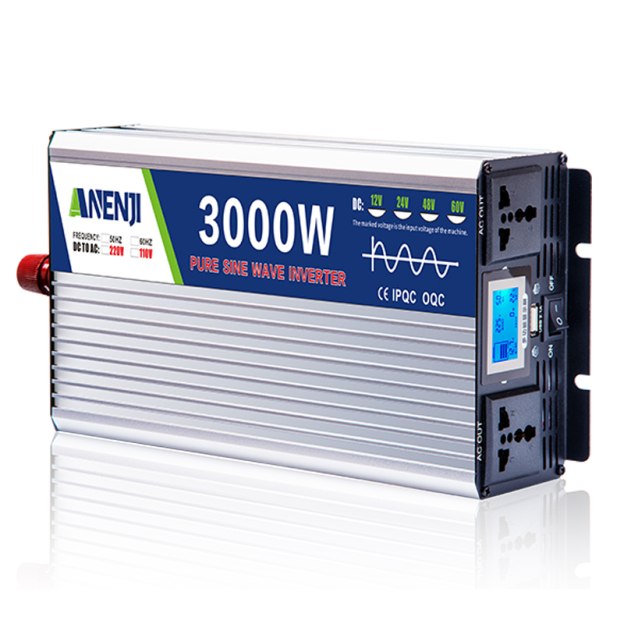 ANENJI Pure Sine Wave Inverter DC 3000W 12V 24V 48V AC 220Vac Power 3000W Car Inverter Converte with LED Display-ANENJI