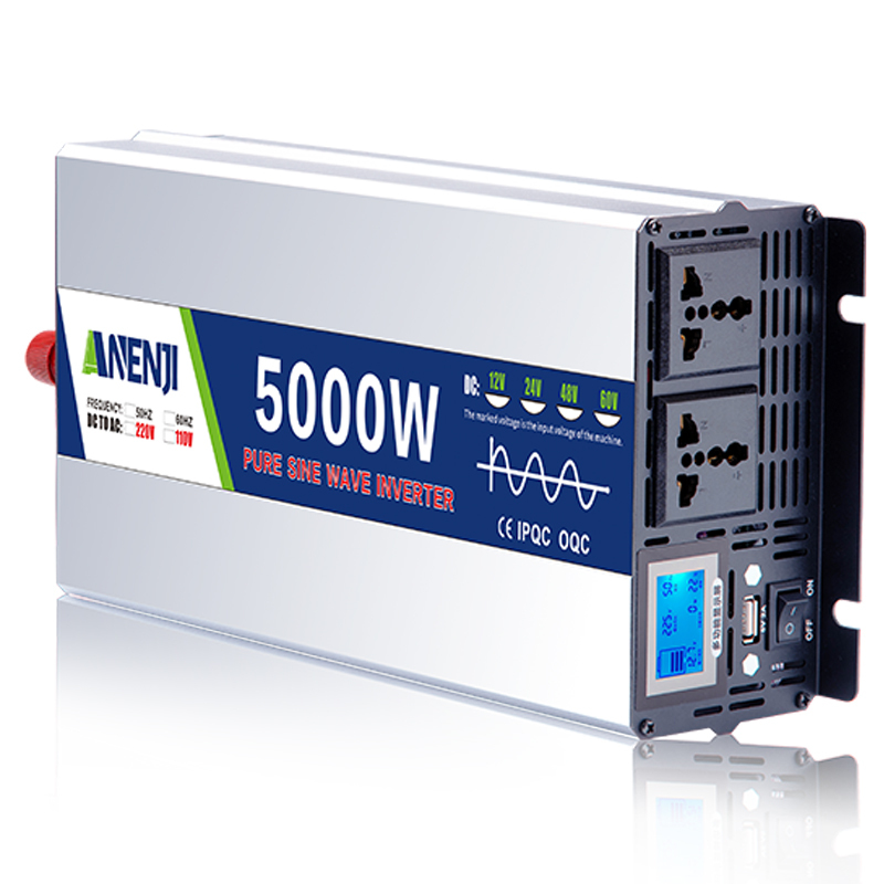 ANENJI Pure Sine Wave Inverter DC 5000W 12V 24V 48V AC 220Vac Power 3000W Car Inverter Converte with LED Display-ANENJI