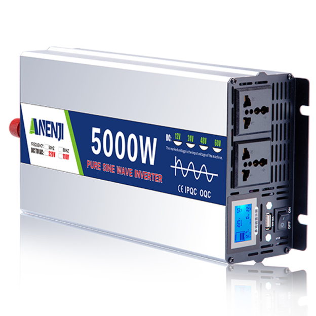 ANENJI Pure Sine Wave Inverter DC 5000W 12V 24V 48V AC 220Vac Power 3000W Car Inverter Converte with LED Display-ANENJI
