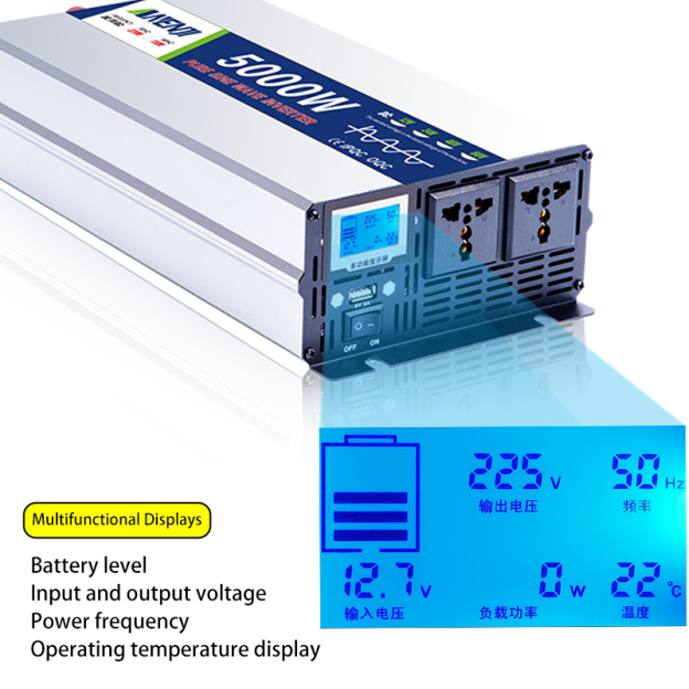 ANENJI Pure Sine Wave Inverter DC 5000W 12V 24V 48V AC 220Vac Power 3000W Car Inverter Converte with LED Display-ANENJI