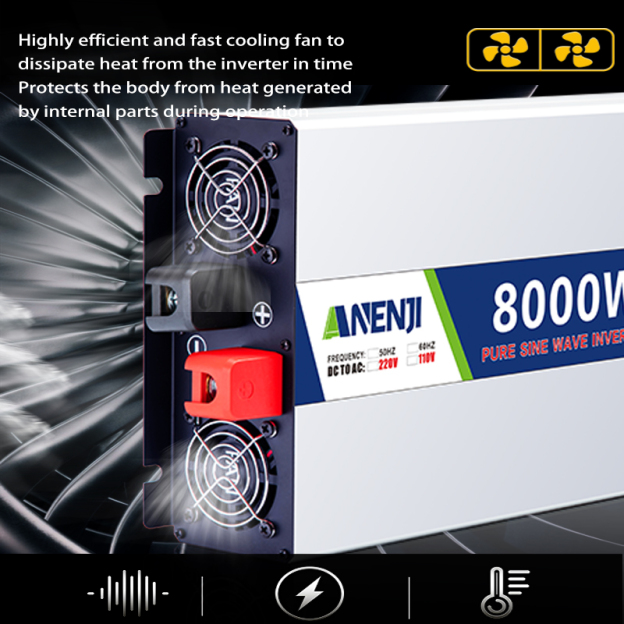 ANENJI Pure Sine Wave Inverter DC 8000W 12V 24V 48V AC 220Vac Power 3000W Car Inverter Converte with LED Display-ANENJI