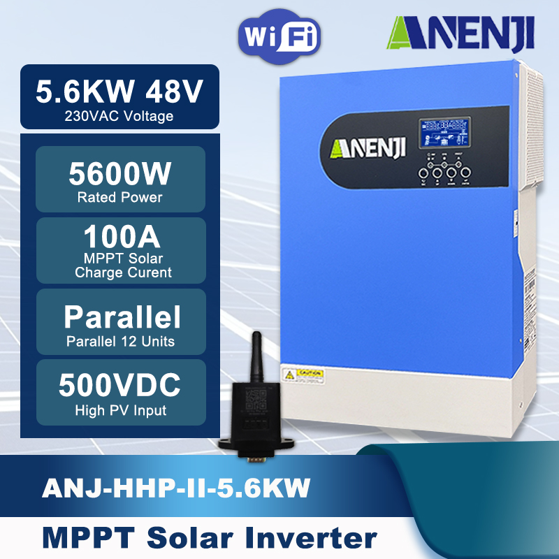 Anenji Hybrid Solar Inverter 56kw 48vdc 230vac Mppt 500vdc 100a Charg 3338