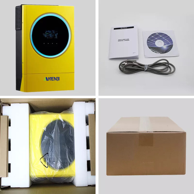 ANENJI 6KW 48V MPPT Hybrid Grid Tie Solar Inverter Dual Outputs Built-in WIFI BMS Support-ANENJI
