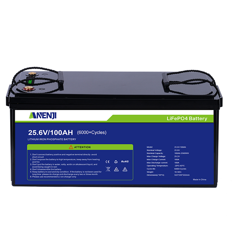 ANENJI 24V 100AH LiFePO4 Battery Built-in Smart BMS 6000+ Deep Cycles for  RVs, Solar System, Trolling Motors, Security Monitor
