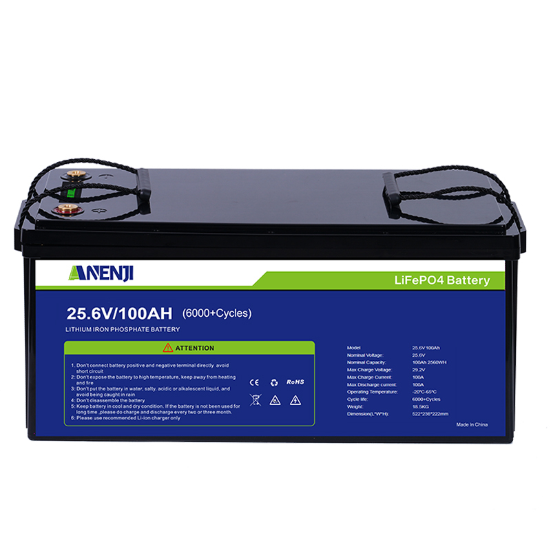 ANENJI 24V 100AH LiFePO4 Battery Builtin Smart BMS 6000+ Deep Cycles