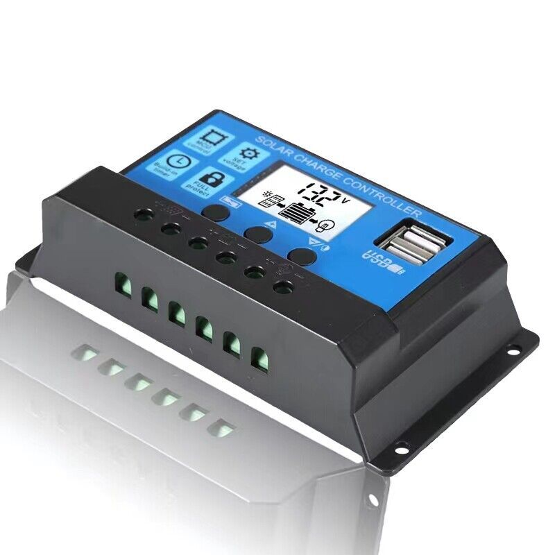 ANENJI 10A/30A Solar Charge Controller 12V/ 24V Solar Panel Regulator LCD Dual USB PWM with EU Warehouse-ANENJI