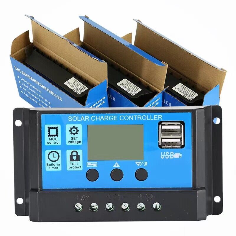 ANENJI 10A/30A Solar Charge Controller 12V/ 24V Solar Panel Regulator LCD Dual USB PWM with EU Warehouse-ANENJI