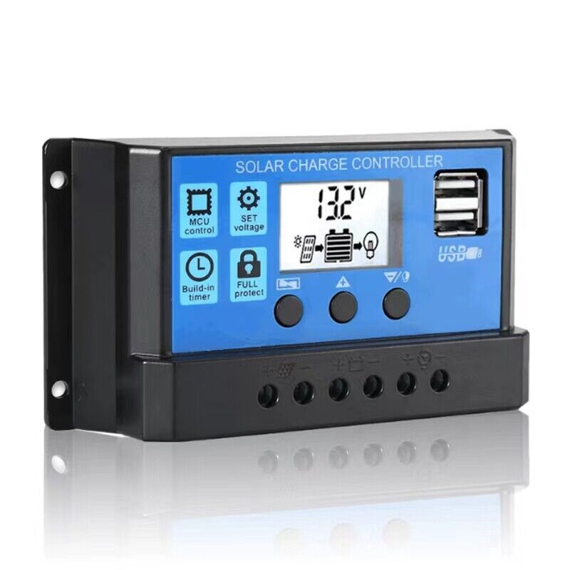 ANENJI 10A/30A Solar Charge Controller 12V/ 24V Solar Panel Regulator LCD Dual USB PWM with EU Warehouse-ANENJI
