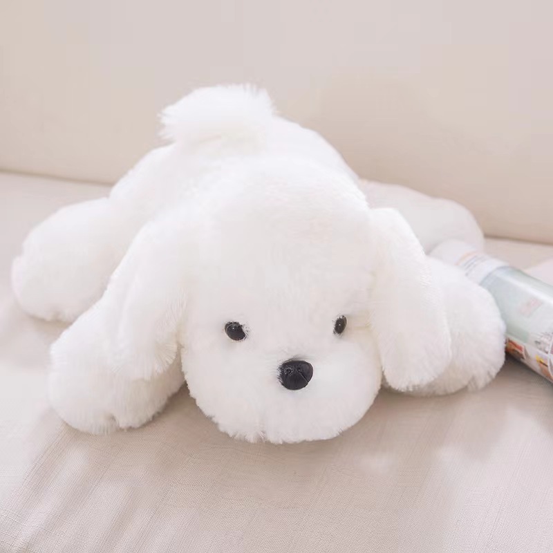 soft and safe plush toy:white dog