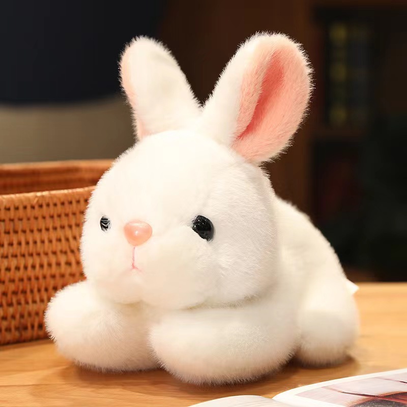 soft and safe plush toy:white rabbit