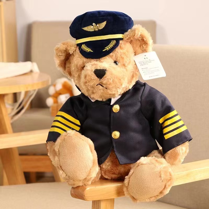 soft and safe plush toy:pilot bear
