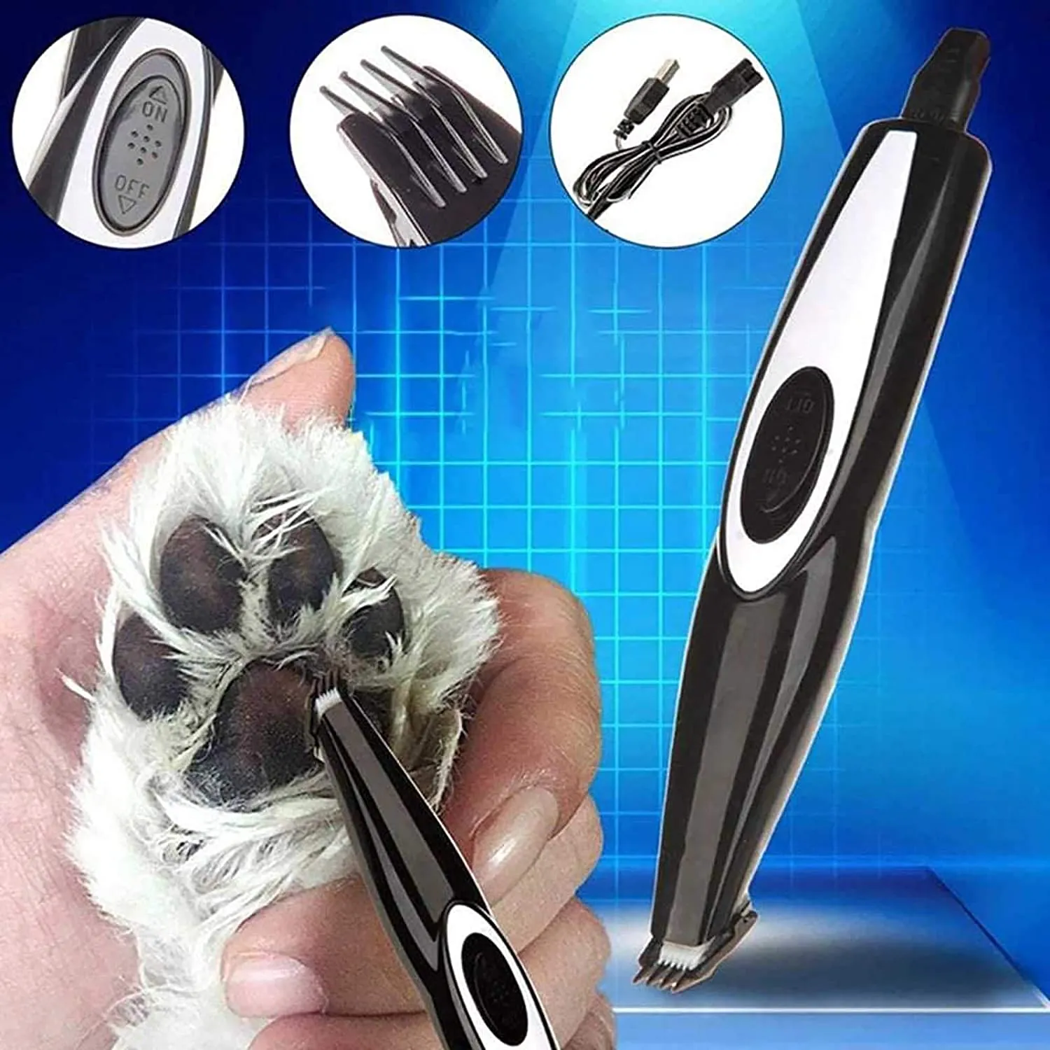 LOW NOISE RECHARGEABLE MINI TRIMMER SET FOR DOGS CATS PETS