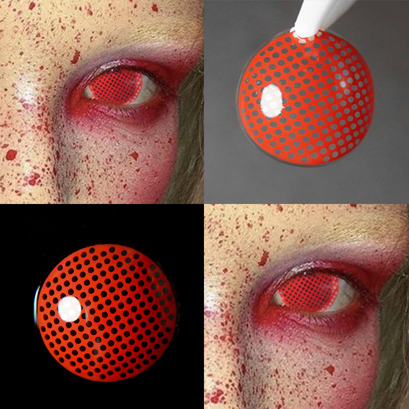 Red Mesh Contacts: Unibling Statement Eyes