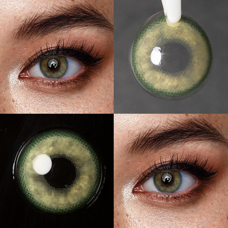 Eyeling Green Colored Contact Lenses, Green Colored Contacts Without Pupil  Hole –