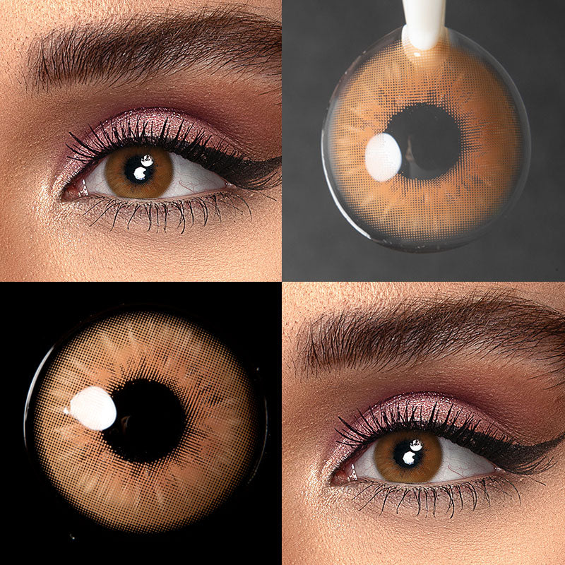 Second Gen Cocoa Brown Yearly Prescription Colored Contacts for Dark Eyes,  Comfy Colored Contact Lenses, Colored Eye Contacts for Brown Eyes NEBULALENS