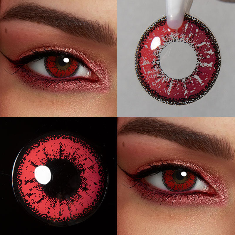 Unibling Cyber Red Brown Colored Contacts (Yearly)-unibling
