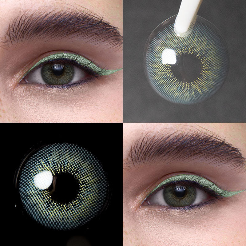Unibling Burst Bubble Green Colored Contacts (Yearly)-unibling